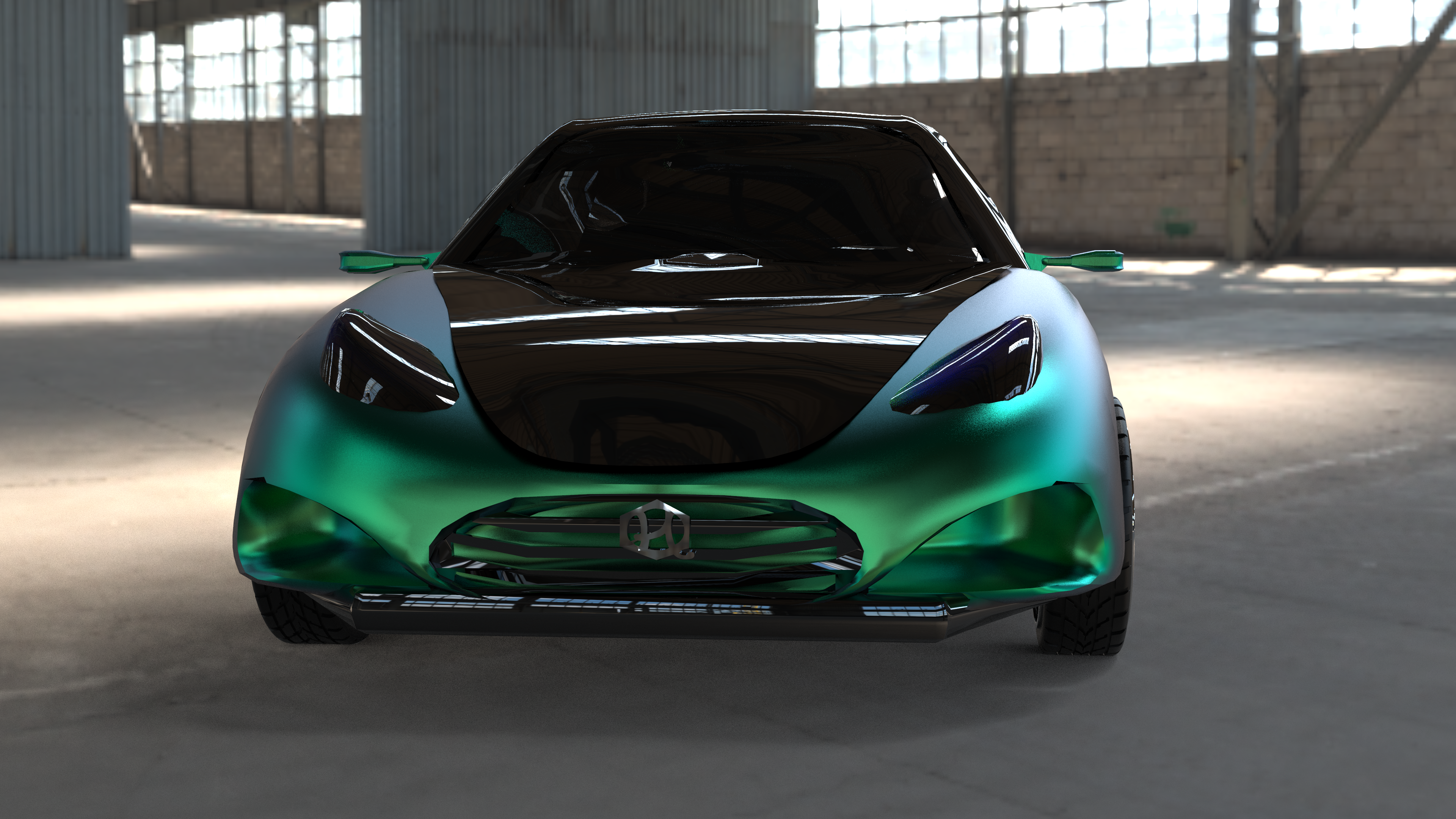 3D car model side view